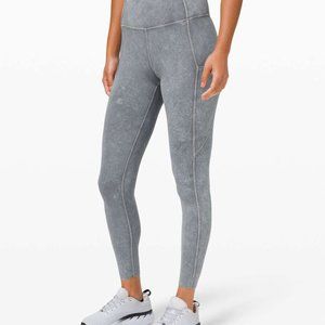 Lululemon Fast & Free 25" Size 4 Ice Dye Grey